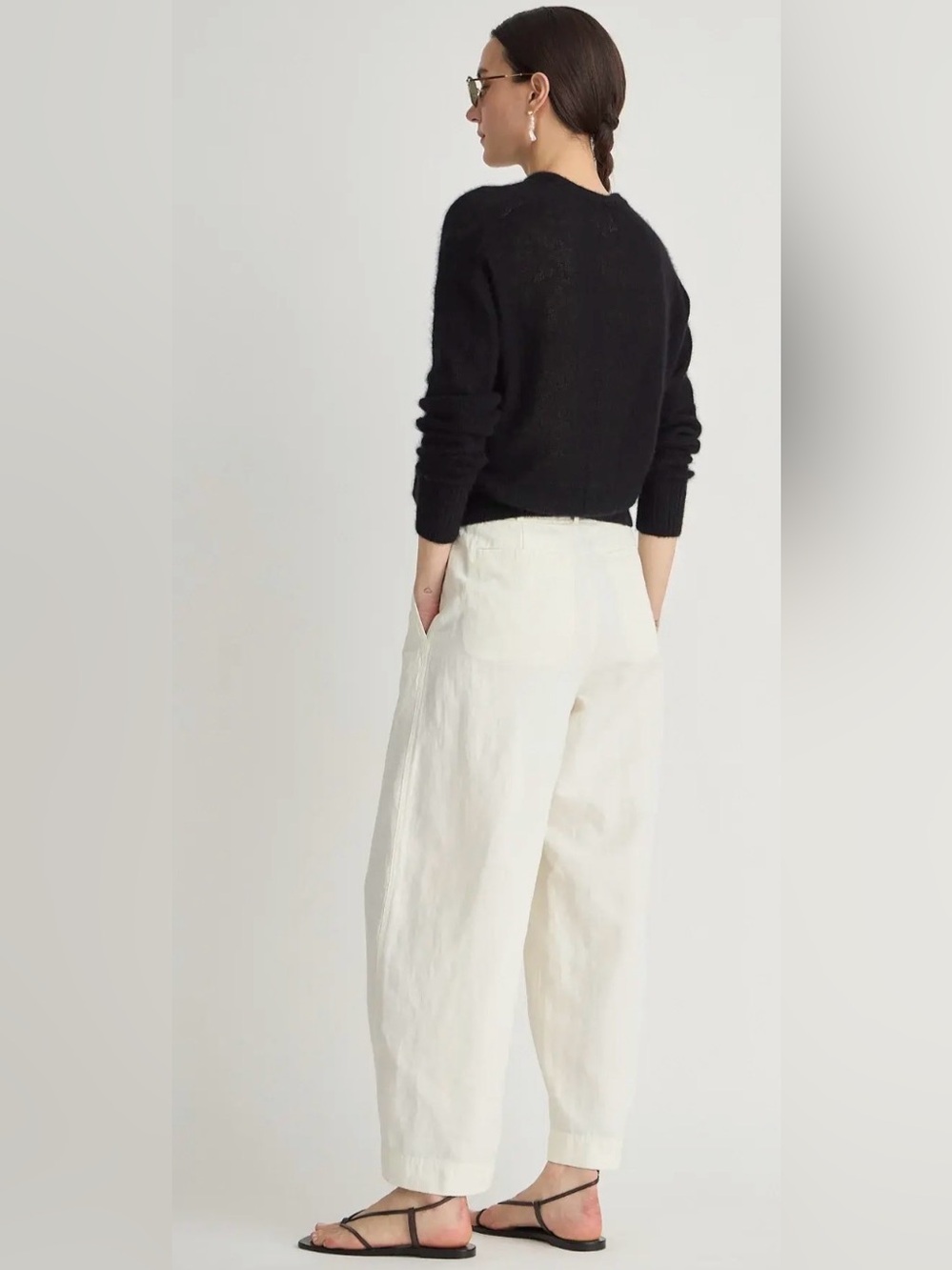 APIECE APART BARI CROP CREAM LINEN 4 - Picture 4 of 6